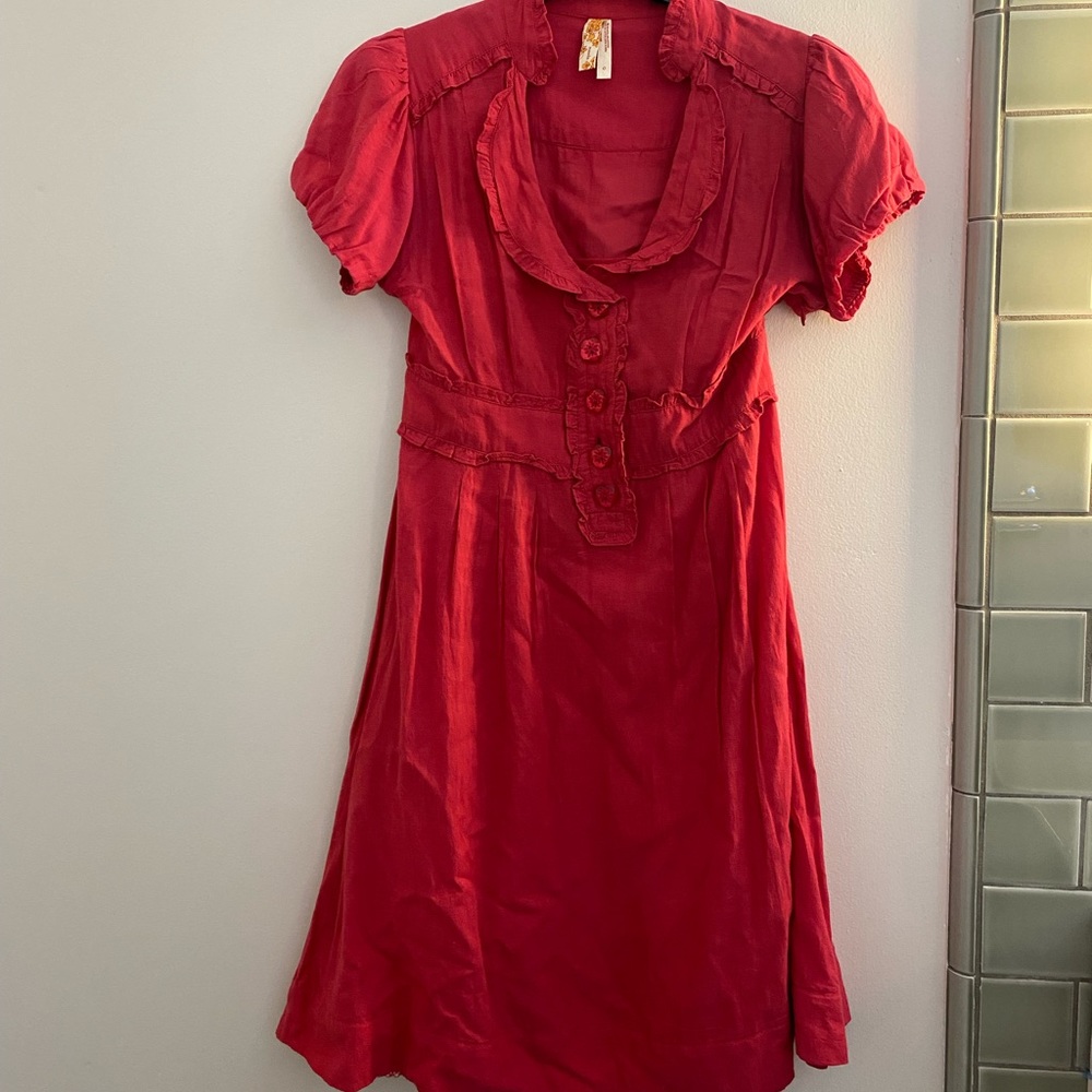 Anthropologie Red Maeve Dress